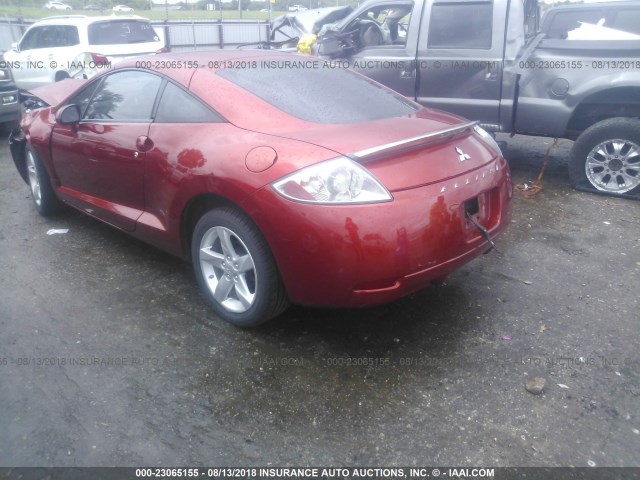 4A3AK24F08E010161 - 2008 MITSUBISHI ECLIPSE GS RED photo 3