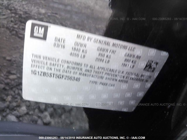 1G1ZB5ST5GF256348 - 2016 CHEVROLET MALIBU LS 黑色 照片 9