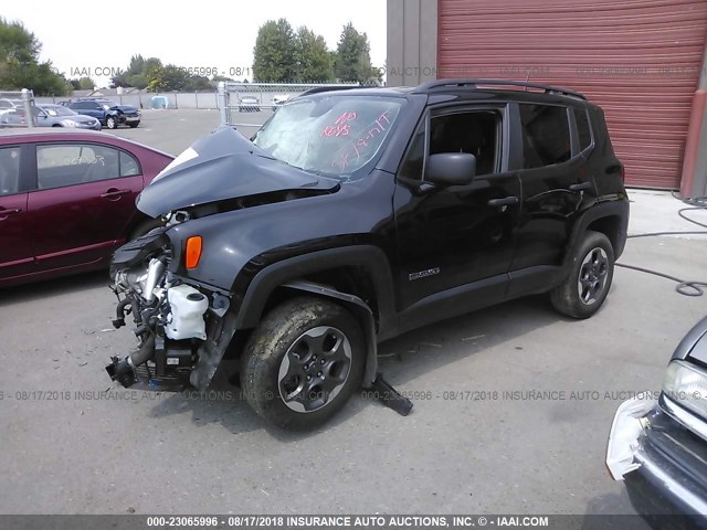 ZACCJAAHXHPE94653 - 2017 JEEP RENEGADE SPORT BLACK photo 2