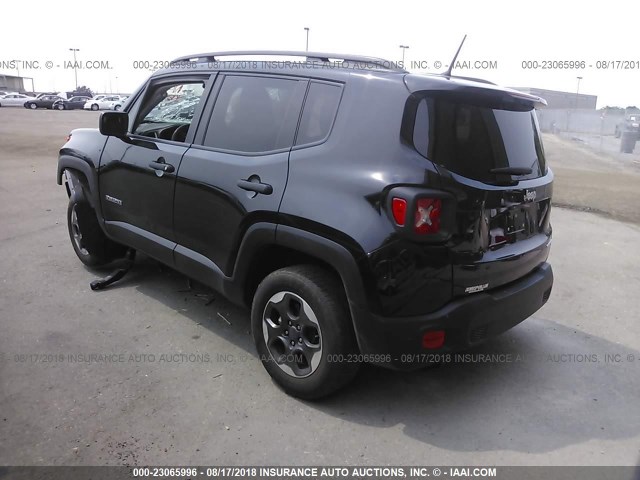 ZACCJAAHXHPE94653 - 2017 JEEP RENEGADE SPORT BLACK photo 3