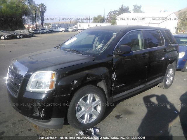 2GKALMEK0F6405616 - 2015 GMC TERRAIN SLE BLACK photo 2