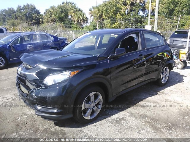 3CZRU5H34HM709783 - 2017 HONDA HR-V LX BLACK photo 2