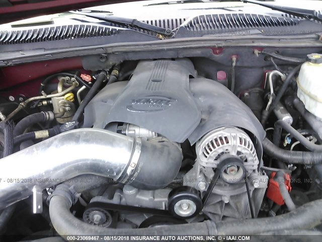 1GKEK63U45J131858 - 2005 GMC YUKON DENALI MAROON photo 10