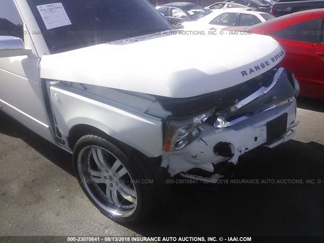 SALMF13468A290506 - 2008 LAND ROVER RANGE ROVER SUPERCHARGED WHITE photo 6