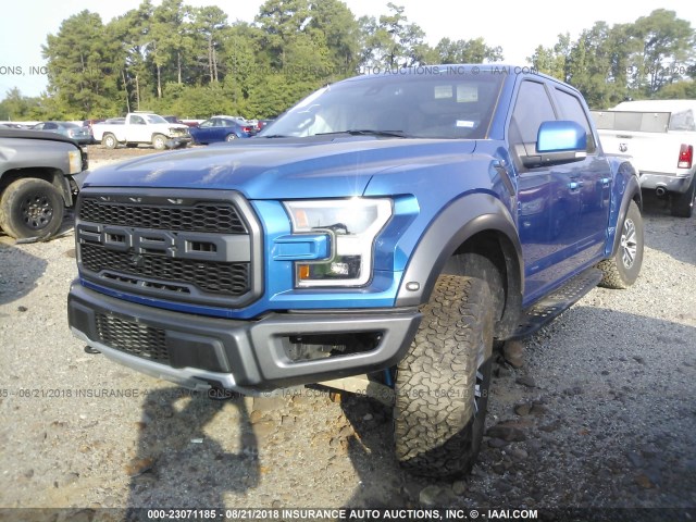 1FTFW1RG9JFA94313 - 2018 FORD F150 RAPTOR BLUE photo 2