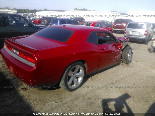 2C3CDYAG4DH553901 - 2013 DODGE CHALLENGER SXT RED photo 4