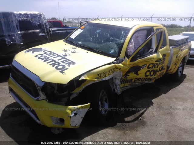 5TFTU4GN5DX040453 - 2013 TOYOTA TACOMA PRERUNNER ACCESS CAB YELLOW photo 2