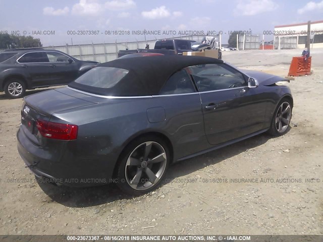 WAUCGAFH3FN001907 - 2015 AUDI S5 PREMIUM PLUS GRAY photo 4