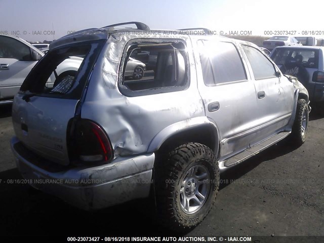 1D4HS48N43F630418 - 2003 DODGE DURANGO SLT SILVER photo 4