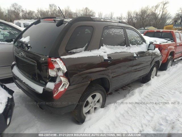 KNDJE723797612237 - 2009 KIA SPORTAGE LX/EX BROWN photo 4