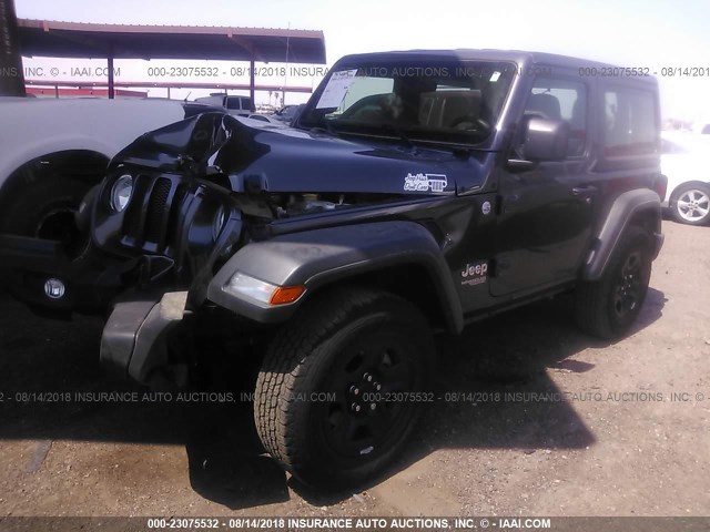 1C4GJXAG4JW173549 - 2018 JEEP WRANGLER SPORT GRAY photo 2