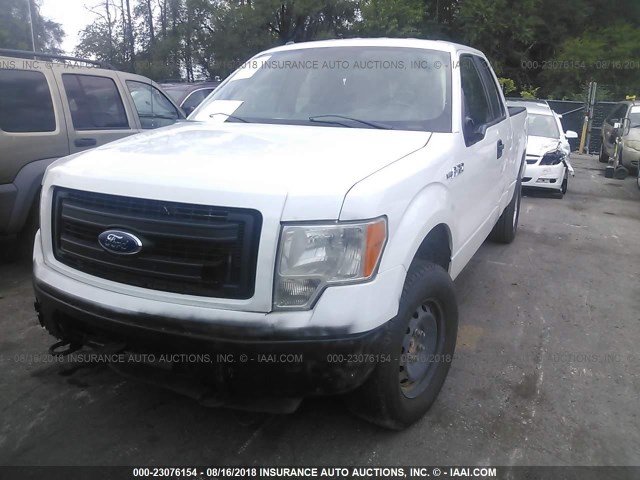 1FTEX1EM6EFB35149 - 2014 FORD F150 SUPER CAB WHITE photo 2