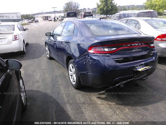 1C3CDFBB2GD629852 - 2016 DODGE DART SXT BLUE photo 3