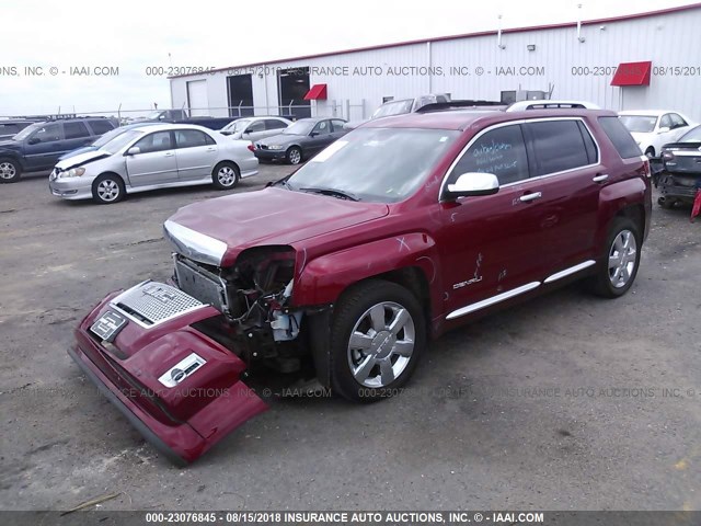 2GKFLZE32E6328256 - 2014 GMC TERRAIN DENALI RED photo 2