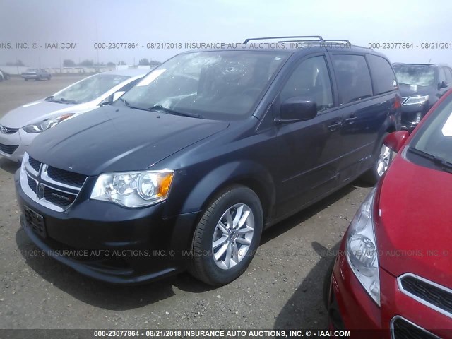 2C4RDGCG4DR739848 - 2013 DODGE GRAND CARAVAN SXT BLACK photo 2