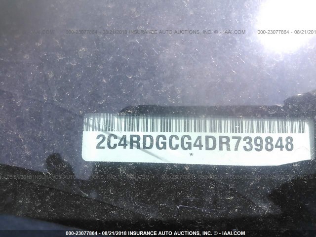 2C4RDGCG4DR739848 - 2013 DODGE GRAND CARAVAN SXT BLACK photo 9