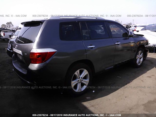 JTEDS42A082031267 - 2008 TOYOTA HIGHLANDER LIMITED GRAY photo 4