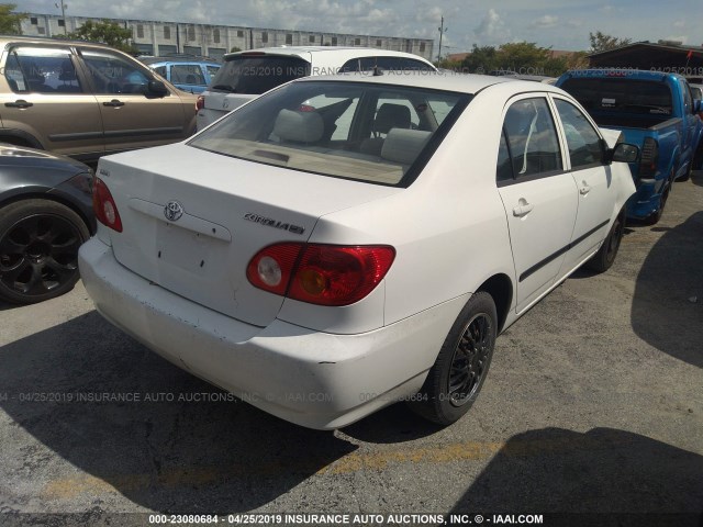 JTDBR32E542027911 - 2004 TOYOTA COROLLA CE/LE WHITE photo 4