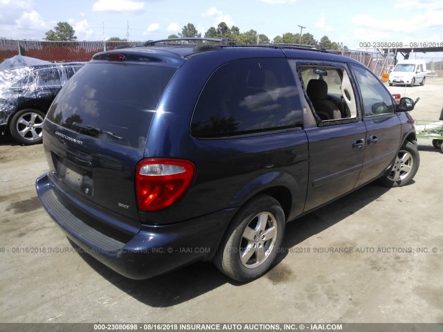 2D4GP44L65R223973 - 2005 DODGE GRAND CARAVAN SXT Navy photo 4