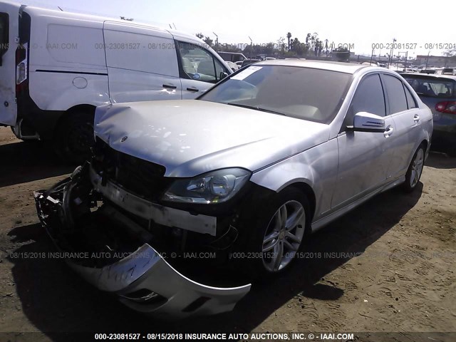 WDDGF4HB2DA865570 - 2013 MERCEDES-BENZ C 250 SILVER photo 2