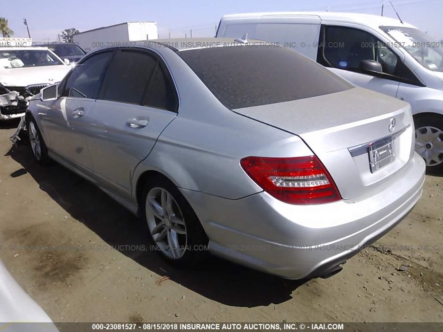 WDDGF4HB2DA865570 - 2013 MERCEDES-BENZ C 250 SILVER photo 3