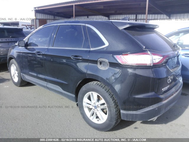 2FMTK4J92FBB50156 - 2015 FORD EDGE SEL BLACK photo 3