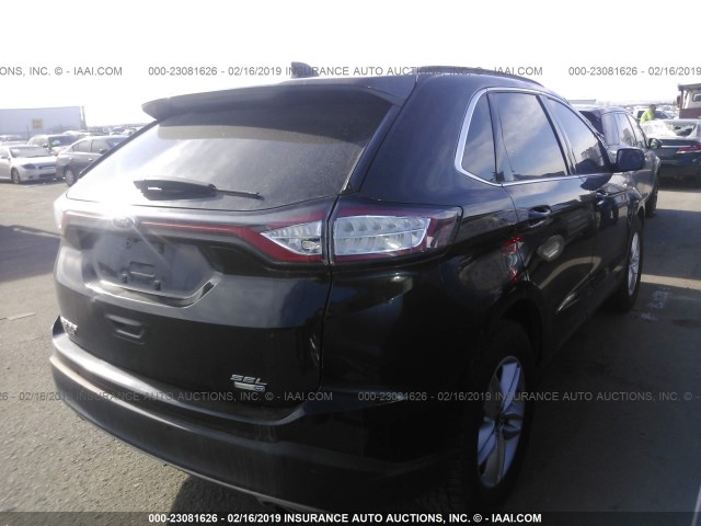 2FMTK4J92FBB50156 - 2015 FORD EDGE SEL BLACK photo 4