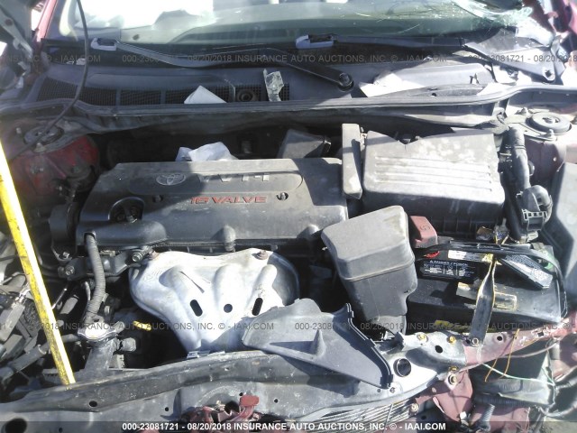 4T1BE46K97U039937 - 2007 TOYOTA CAMRY NEW GENERAT CE/LE/XLE/SE RED photo 10