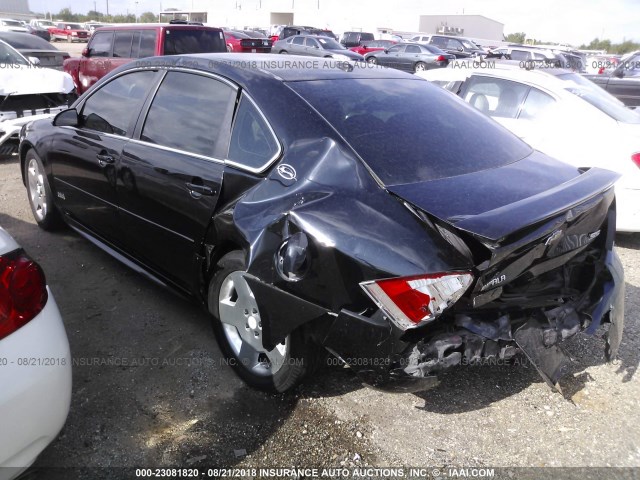 2G1WD57C491129140 - 2009 CHEVROLET IMPALA SS BLACK photo 3