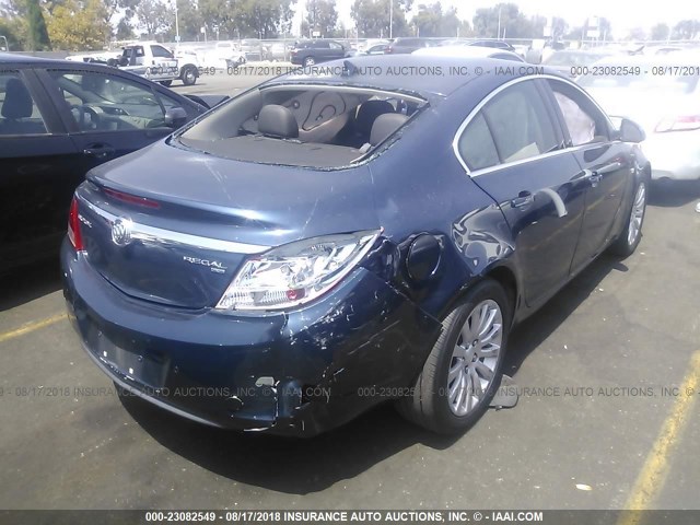 W04GS5EC1B1010360 - 2011 BUICK REGAL CXL BLUE photo 4