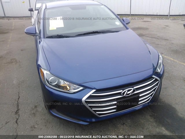 5NPD84LFXJH221420 - 2018 HYUNDAI ELANTRA SEL/VALUE/LIMITED BLUE photo 6