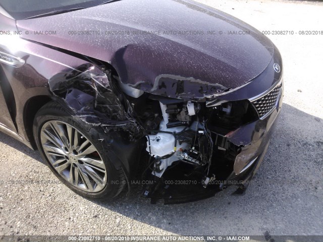 5XXGV4L23JG203405 - 2018 KIA OPTIMA SXL MAROON photo 6