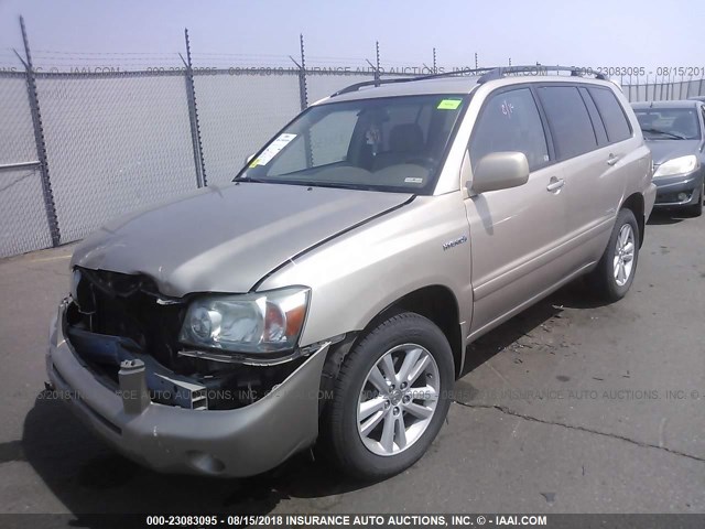 JTEEW21A360018553 - 2006 TOYOTA HIGHLANDER HYBRID BROWN photo 2