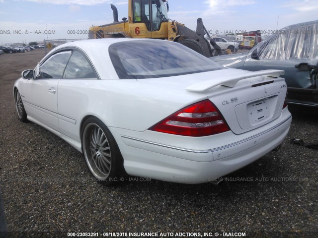 WDBPJ75J61A018194 - 2001 MERCEDES-BENZ CL 500 WHITE photo 3