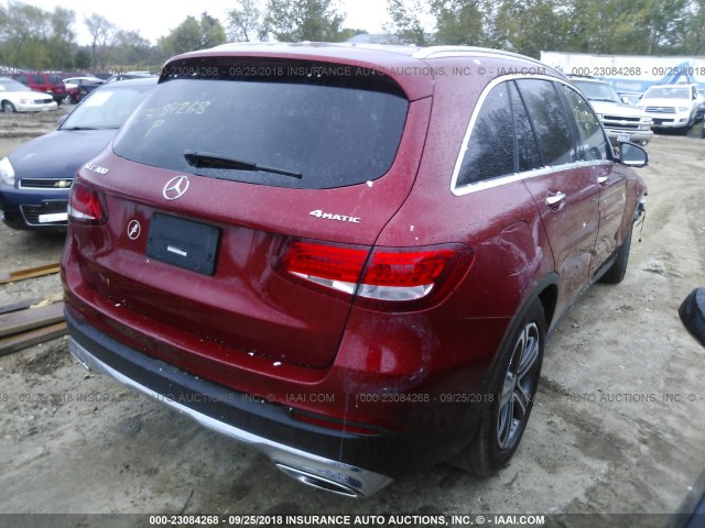 WDC0G4KB3HF200696 - 2017 MERCEDES-BENZ GLC 300 4MATIC RED photo 4