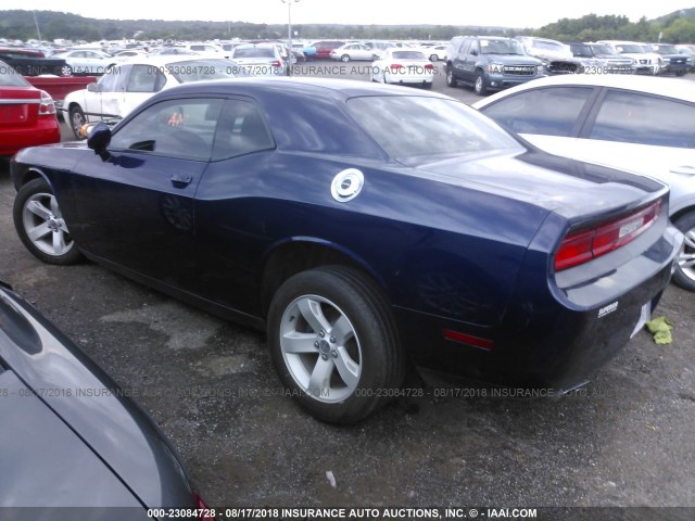 2C3CDYAG4DH569841 - 2013 DODGE CHALLENGER SXT BLUE photo 3