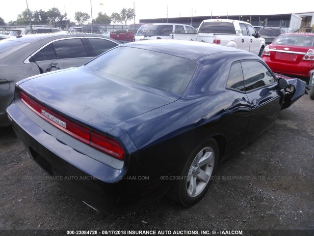 2C3CDYAG4DH569841 - 2013 DODGE CHALLENGER SXT BLUE photo 4