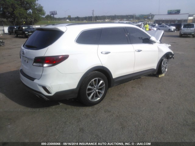 KM8SN4HF9HU249309 - 2017 HYUNDAI SANTA FE SE/LIMITED WHITE photo 4