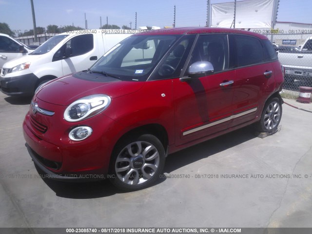 ZFBCFACH4FZ030824 - 2015 FIAT 500L LOUNGE RED photo 2