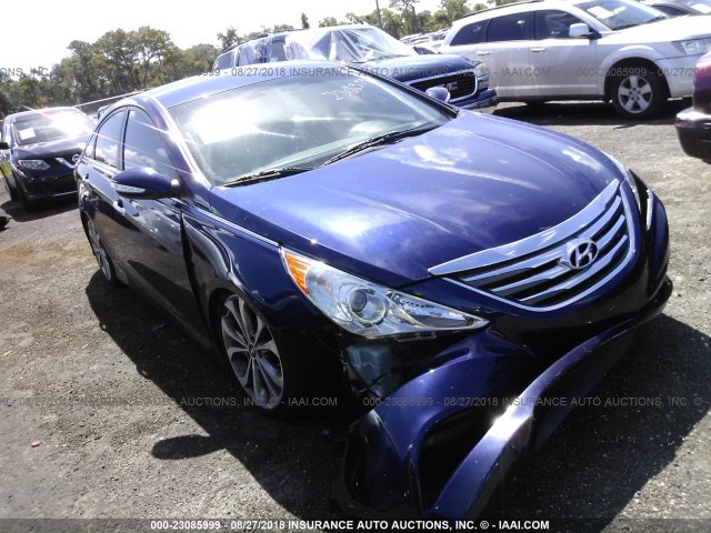 5NPEC4AB5EH852679 - 2014 HYUNDAI SONATA Dark Blue photo 1