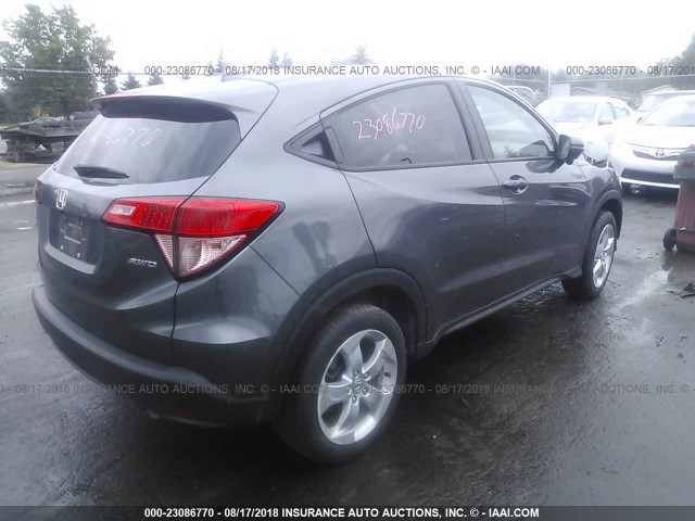 3CZRU6H50GM751079 - 2016 HONDA HR-V EX GRAY photo 4