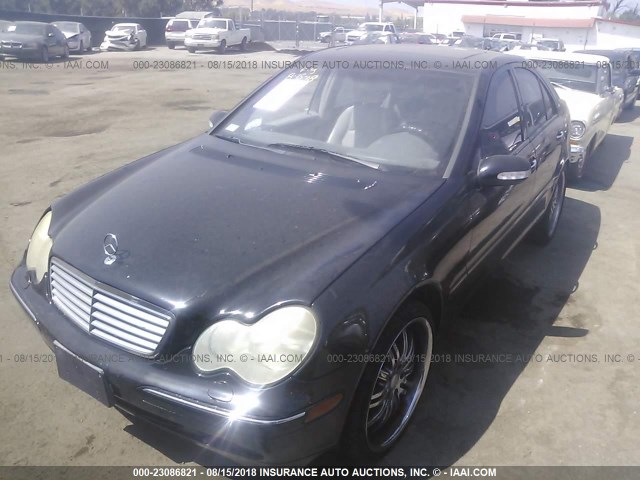 WDBRF61J01F014896 - 2001 MERCEDES-BENZ C 240 BLACK photo 2