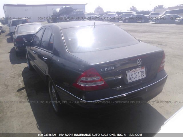 WDBRF61J01F014896 - 2001 MERCEDES-BENZ C 240 BLACK photo 3