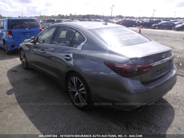 JN1EV7AP6JM354758 - 2018 INFINITI Q50 LUXE/SPORT GRAY photo 3