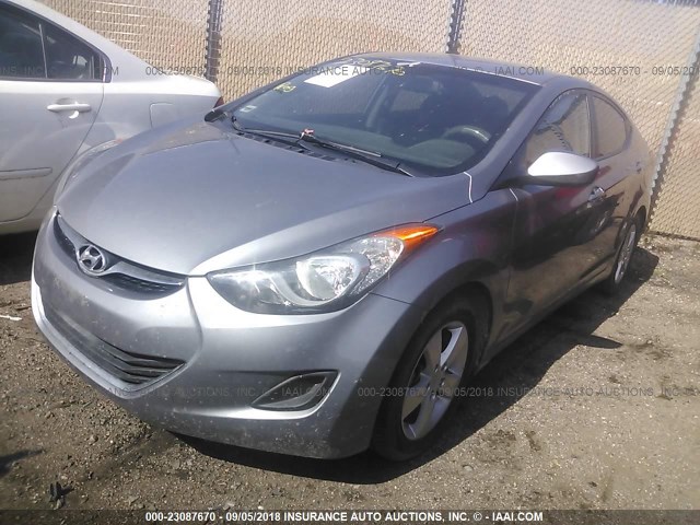 KMHDH4AE0DU763951 - 2013 HYUNDAI ELANTRA GLS/LIMITED SILVER photo 2