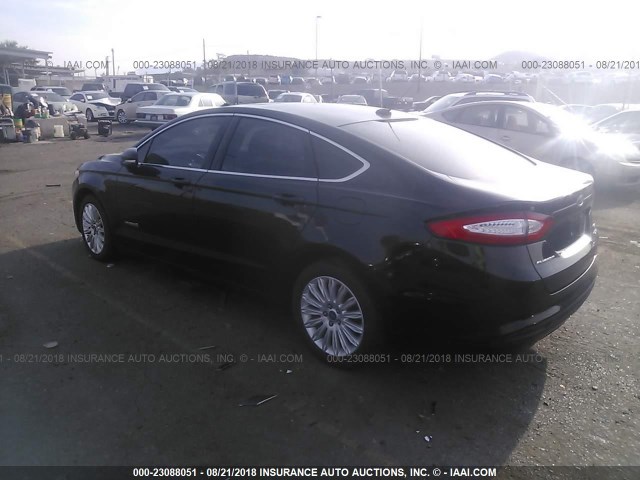 3FA6P0LU2DR250596 - 2013 FORD FUSION SE HYBRID BLACK photo 3