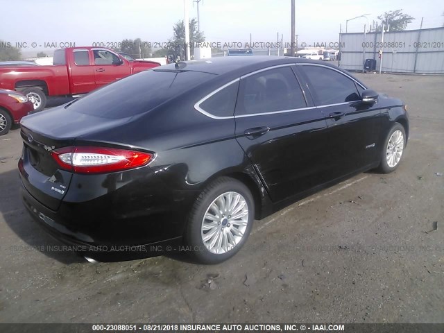 3FA6P0LU2DR250596 - 2013 FORD FUSION SE HYBRID BLACK photo 4