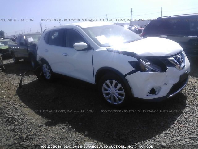 5N1AT2MT8FC866544 - 2015 NISSAN ROGUE S/SL/SV WHITE photo 1