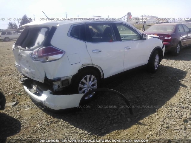 5N1AT2MT8FC866544 - 2015 NISSAN ROGUE S/SL/SV WHITE photo 4