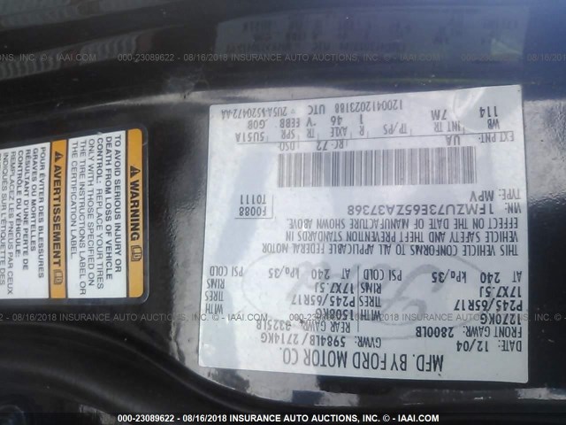 1FMZU73E65ZA37368 - 2005 FORD EXPLORER XLT/XLT SPORT/NBX BLACK photo 9